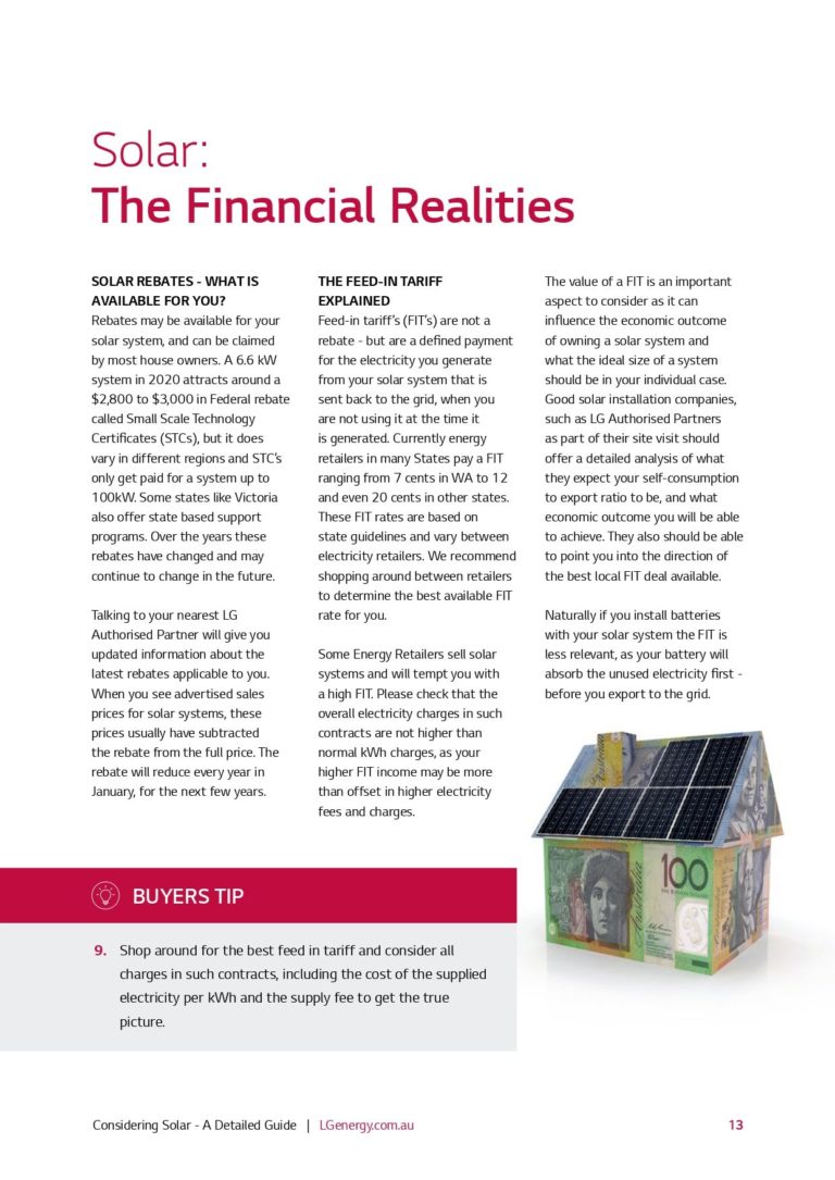 Solar Financial Realities