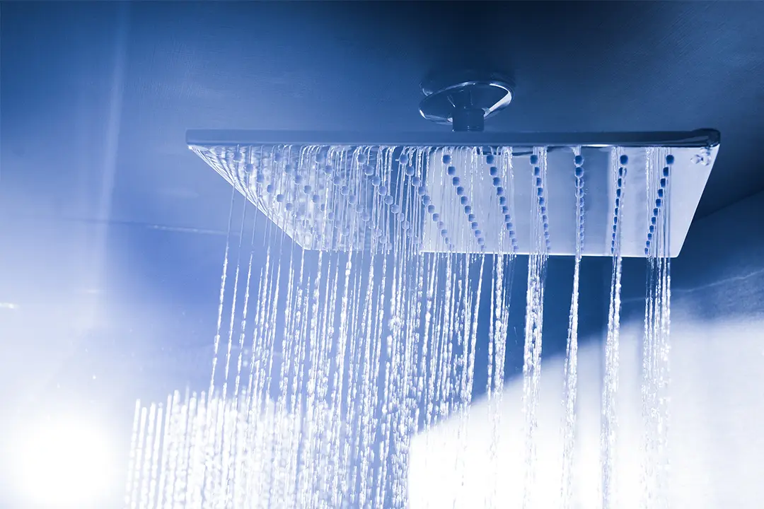 shower head hot water